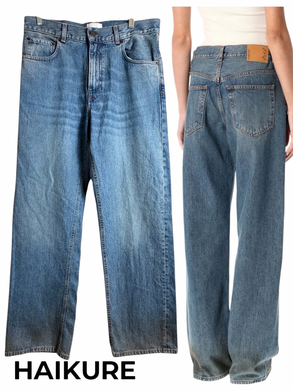 HAIKURE Bonnie Oil Blue Relaxed Fit Jeans Women’s 28 Made in Italy